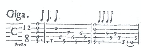 Asioli 1674 notation sample
