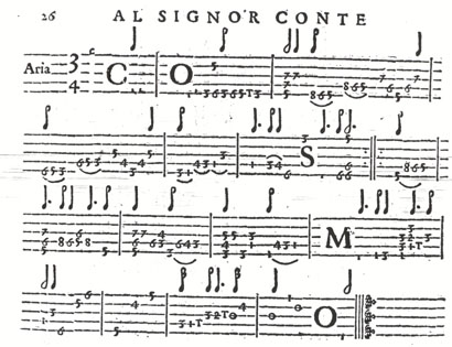 Asioli 1676 notation sample